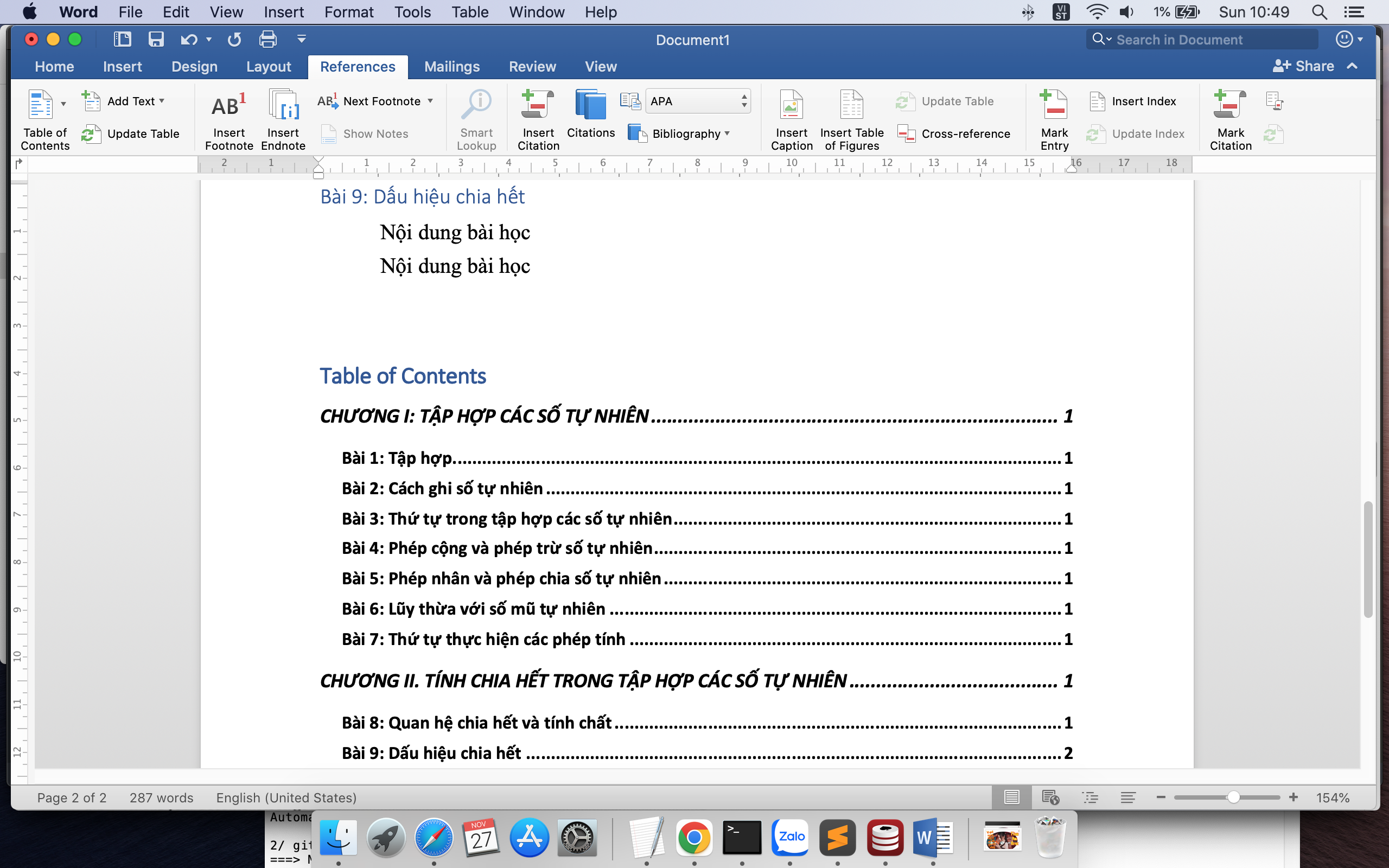 Hướng dẫn cách tạo và cập nhật mục lục tự động trong Word Hướng dẫn cách tạo và cập nhật mục lục tự động trong Word
