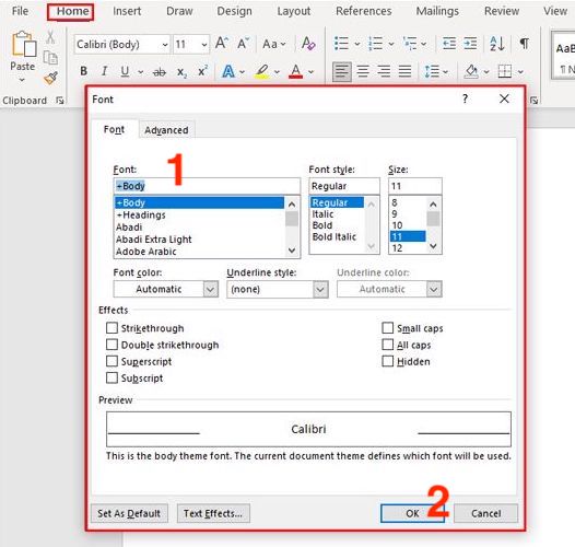 Định dạng font chữ trong Word - HowTo60s.com