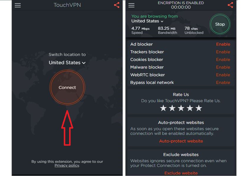 Touch VPN trên Chrome để đăng ký tài khoản ChatGPT