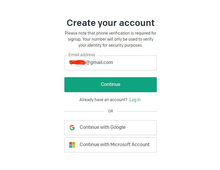 Truy cập Open AI để đăng ký tài khoản bằng email chính chủ