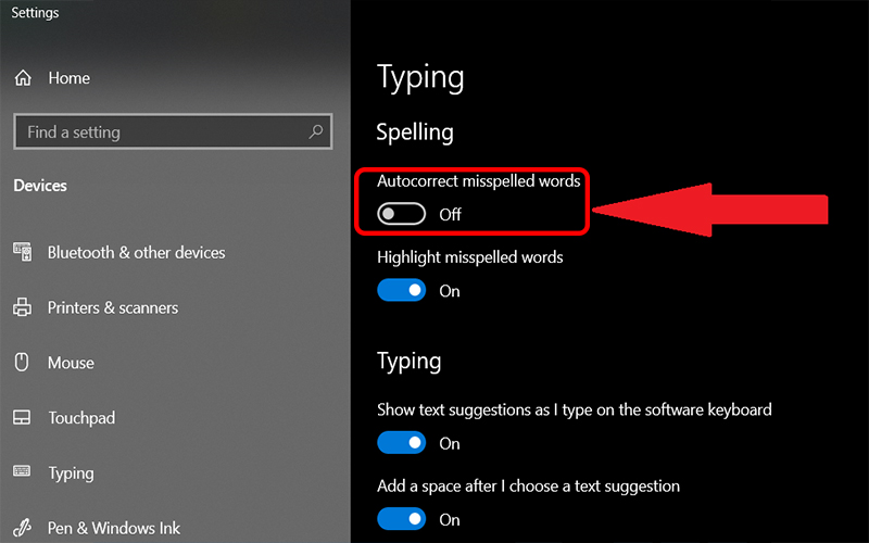 Lỗi gõ dấu tiếng Việt do Autocorrect misspelled words